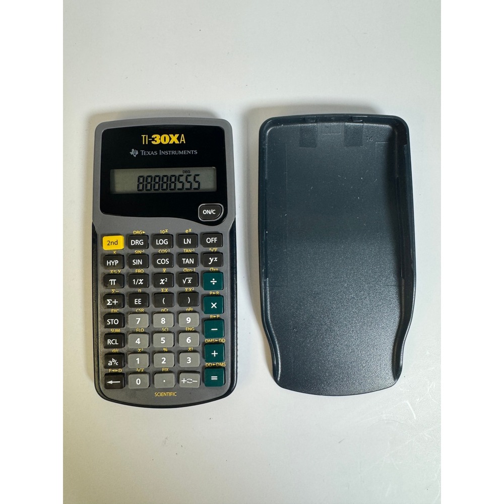 Texas Instruments TI-30XA Scientific Calculator with Cover Gray Black